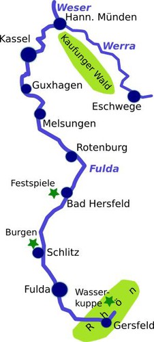 Fuldaradweg Karte