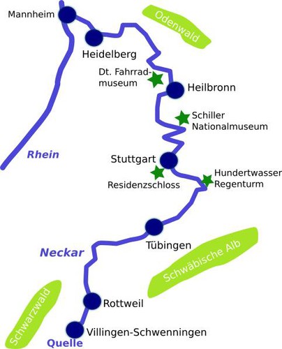 Neckarradweg Karte