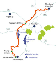 Ammer-Amper-Radweg Karte
